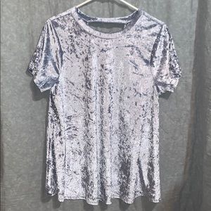 Blue/Silver Crushed Velvet Medium Top